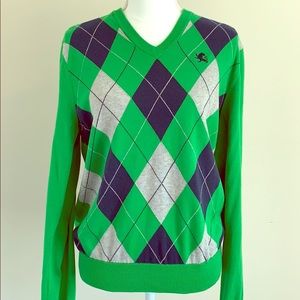 EXPRESS Men‘s V Neck Plaid Sweater